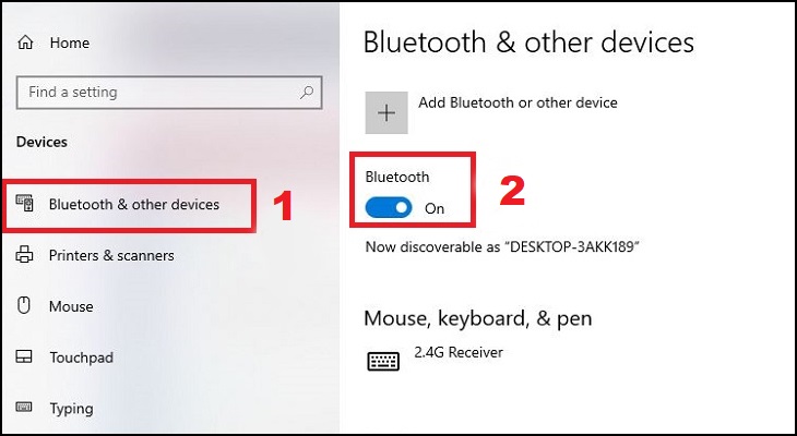 Bật Bluetooth trên máy tính xách tay