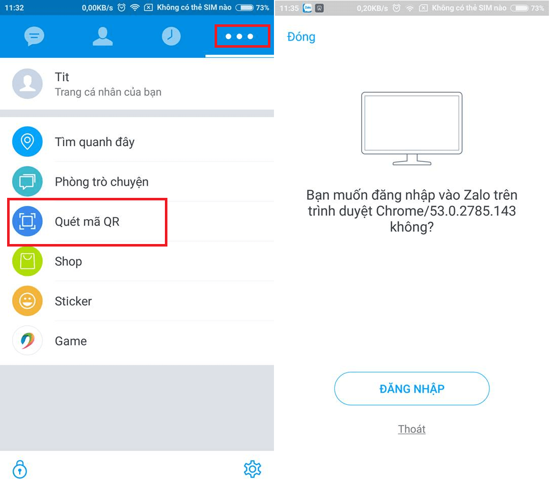 QuetQR Đăng nhập.