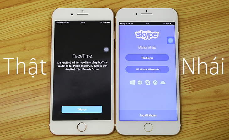 FaceTime trên iPhone 7 Plus nhái là Skype - Cách phân biệt iPhone 7, iPhone 7 Plus nhái
