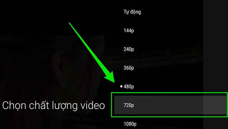 Chọn chất lượng video YouTube