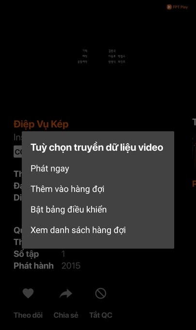 Tùy chọn truyền dữ liệu video FPT