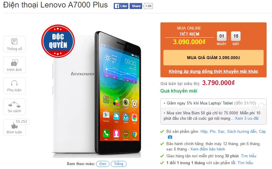 Chỉ 3 triệu bạn đã có thể sở hữu phablet 5.5 inch FullHD chiến game “phà phà”