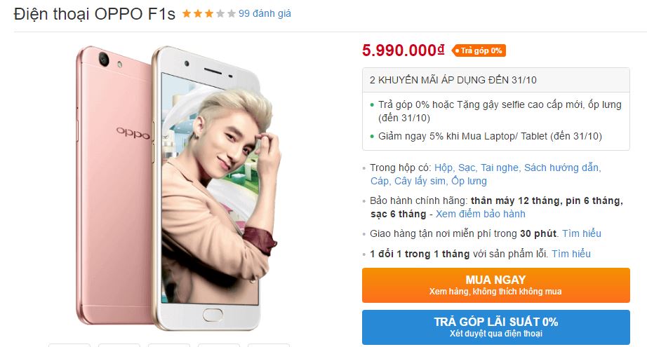 OPPO F1s, Galaxy J7 Prime, iPhone 5s là bộ 3 smartphone bán chạy nhất tháng 9