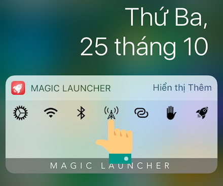 Chọn vào biểu tượng 3G