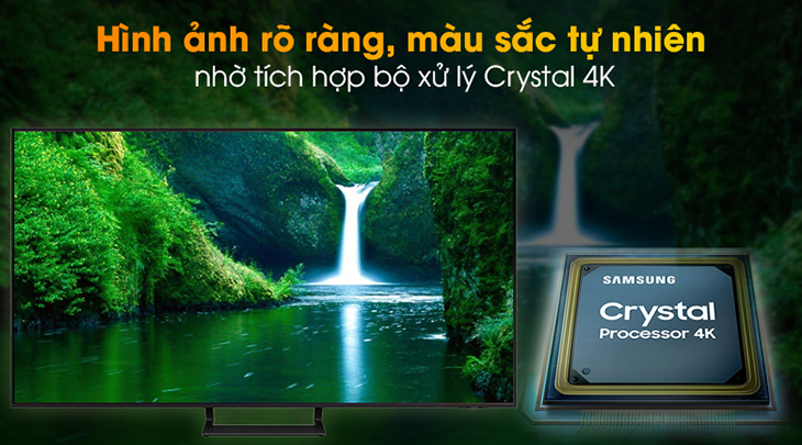 10 lý do bạn nên mua tivi Samsung 4K cho gia đình trong dịp Tết 2022 > Smart Tivi Samsung 4K Crystal UHD 55 Inch UA55AU9000 truyền tải màu sắc tự nhiên nhờ bộ xử lý Crystal 4K