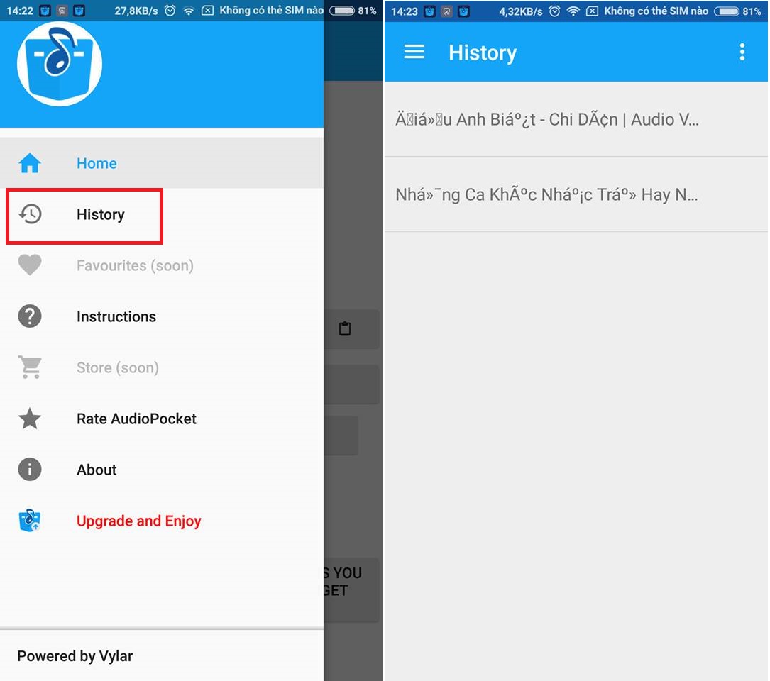 History Nghe nhạc video Youtube khi tắt màn hình điện thoại Android.