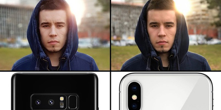 Một bức ảnh chụp thử từ Galaxy Note 8 và iPhone X