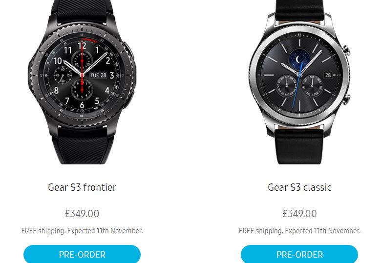 Samsung Gear S3 bắt đầu cho phép đặt hàng trước tại Anh
