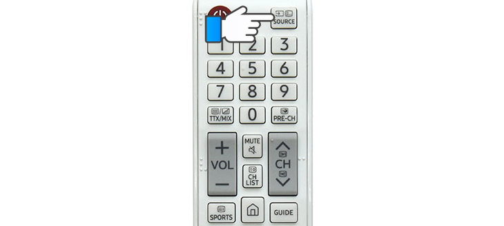 Cách sử dụng remote tivi Samsung K5310 > Nhấn nút SOURCE