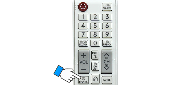 Cách sử dụng remote tivi Samsung K5310 > Nhấn SPORTS