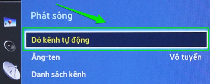 Cách sử dụng remote tivi Samsung K4100 > Chọn Dò kênh tự động