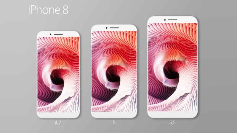 Mẫu thiết kế iPhone 8 lần đầu xuất hiện với 3 kích thước màn hình khác nhau Mẫu thiết kế iPhone 8 lần đầu xuất hiện với 3 kích thước màn hình khác nhau