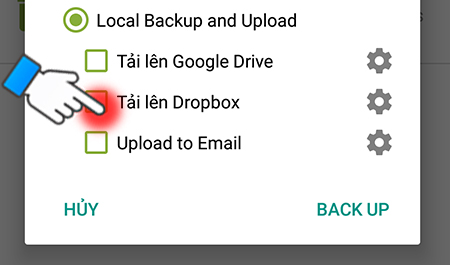 Sao lưu và phục hồi tin nhắn trên android vào Email, Dropbox hoặc Google Drive