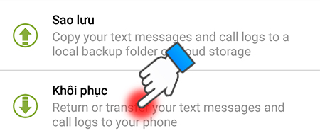 Sao lưu và phục hồi tin nhắn trên android vào Email, Dropbox hoặc Google Drive