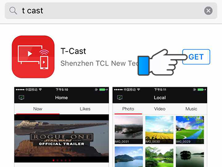 Cách dùng iPhone điều khiển tivi TCL > Tải ứng dung T-Cast