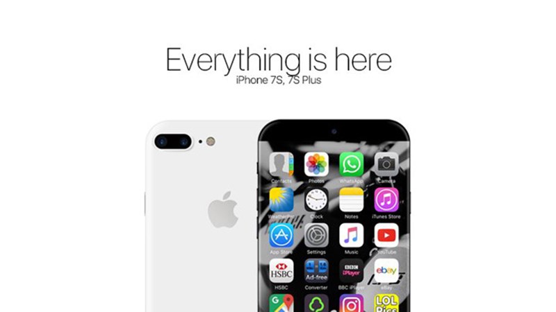 Mẫu thiết kế iPhone 7s và 7s Plus với màn hình cạnh cong không viền, ai cũng mê