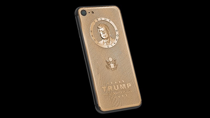 iPhone mạ vàng chân dung tân Tổng thống Trump có giá 3.000 USD
