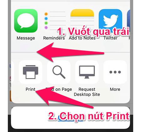 Tìm đến nút Print