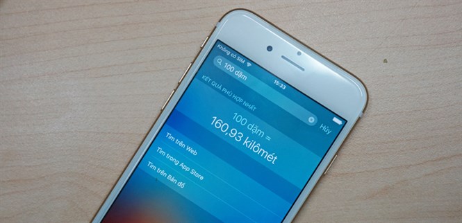 Cách đổi đơn vị, tỷ giá bằng chức năng tìm kiếm của iPhone