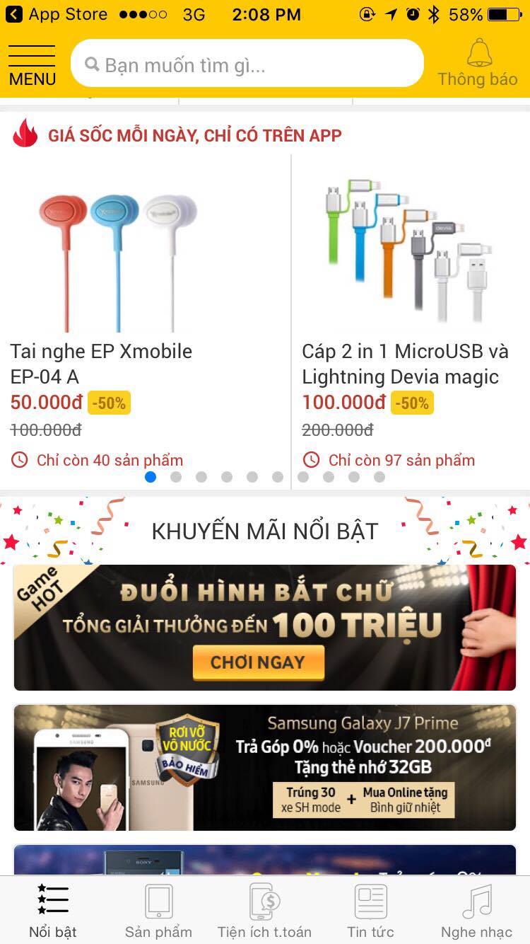 Thể hiện khả năng Đuổi hình bắt chữ trúng ngay Galaxy J7 Prime trên App TGDĐ