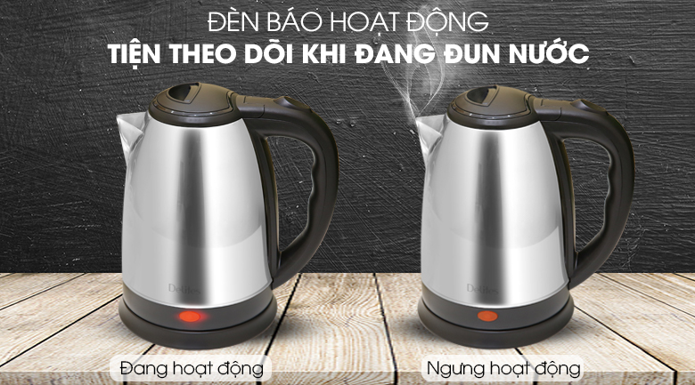 6 lưu ý khi chọn mua bình đun siêu tốc cho gia đình có trẻ nhỏ > Đèn báo thông báo đến người dùng khi nào bình hoạt động