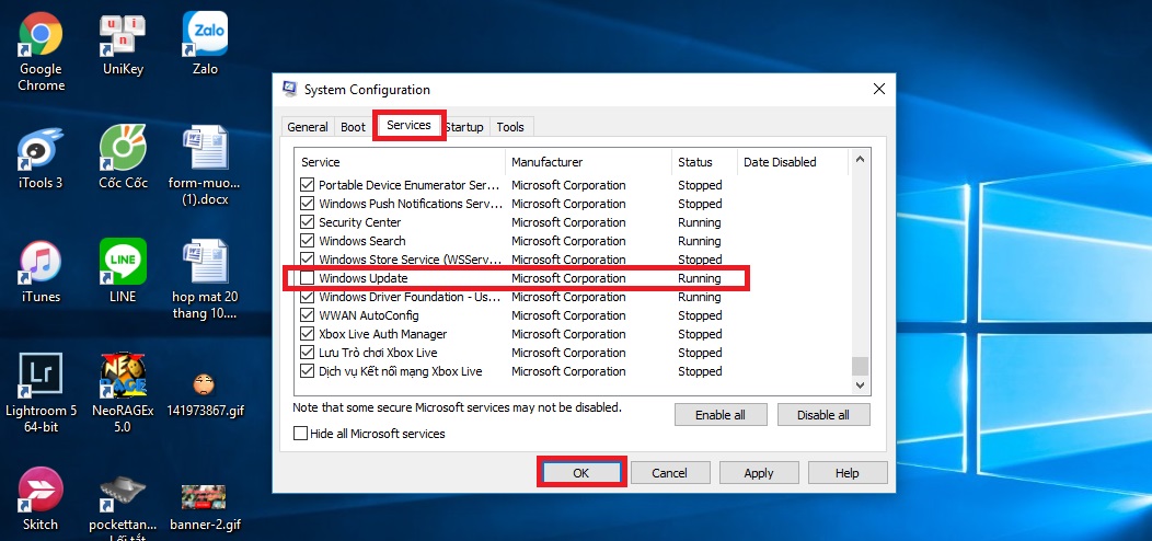 tắt dịch vụ update windows 10 tắt dịch vụ update windows 10
