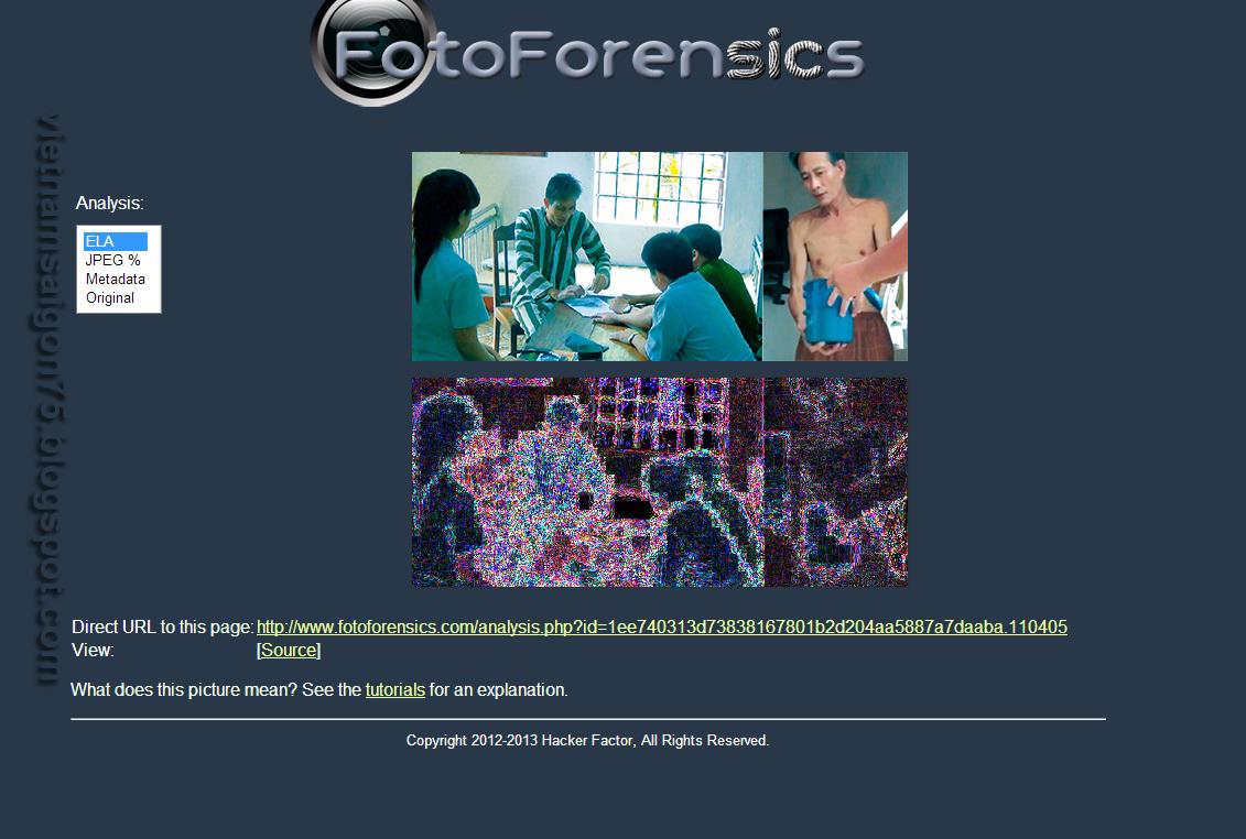 Kiểm tra ảnh đã qua photoshop chưa bằng công cụ FotoForensics