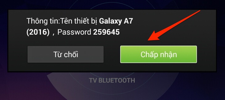 Cách phát nhạc từ điện thoại lên Smart tivi TCL 2016 bằng bluetooth > Chọn Xác nhận