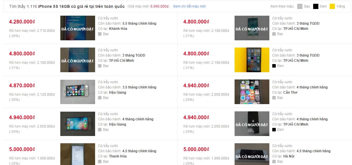 iPhone 5s đổi trả nay chỉ còn hơn 4 triệu đồng