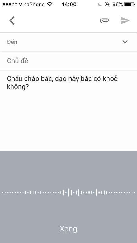 Dùng giọng nói để soạn Mail