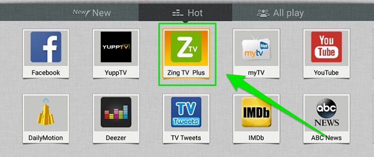 Mở Zing TV Plus