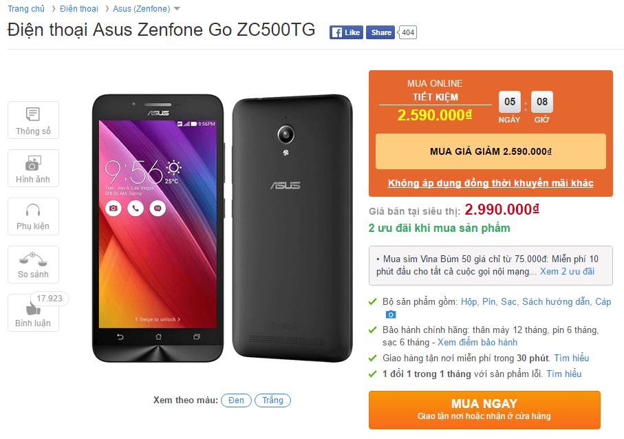 ASUS Zenfone Go đã rẻ nay còn rẻ hơn khi được giảm giá lớn