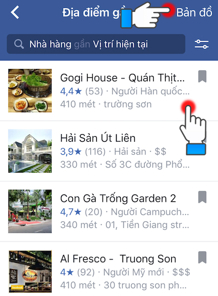 Cách tìm những quán ăn, địa chỉ nổi tiếng qua Facebook
