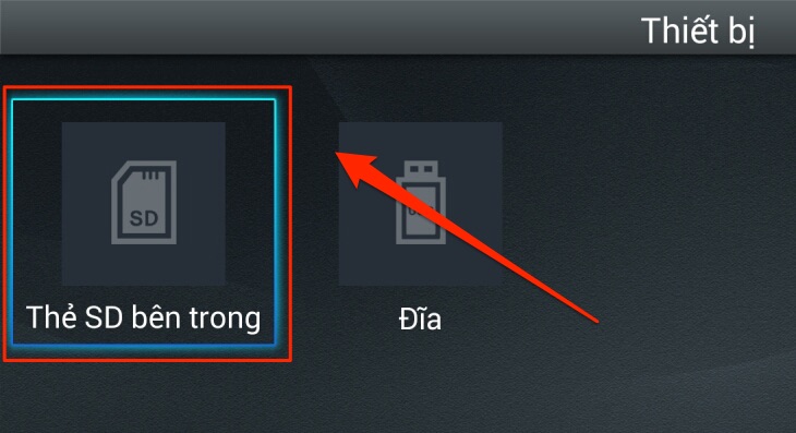 Chọn thẻ SD