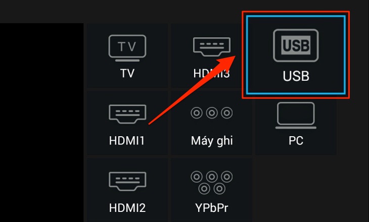 Chọn USB