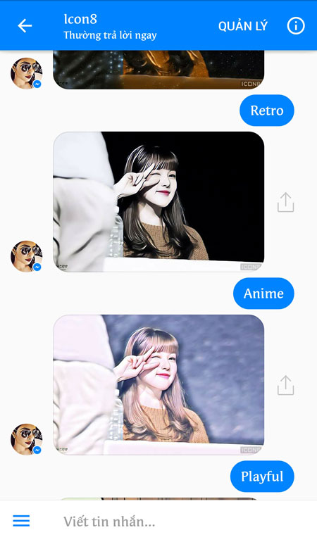 Tạo ảnh nghệ thuật bằng Facebook Messenger