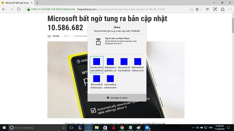 Mời bạn trải nghiệm giao diện mới (share) sắp có trên Windows 10 Creators Update