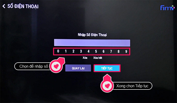 Cách kích hoạt gói ứng dụng xem phim Fim+ trên Tivi LG