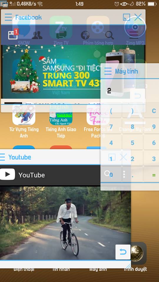 Vừa lướt facebook, xem phim, đọc báo cùng lúc thật đơn giản.