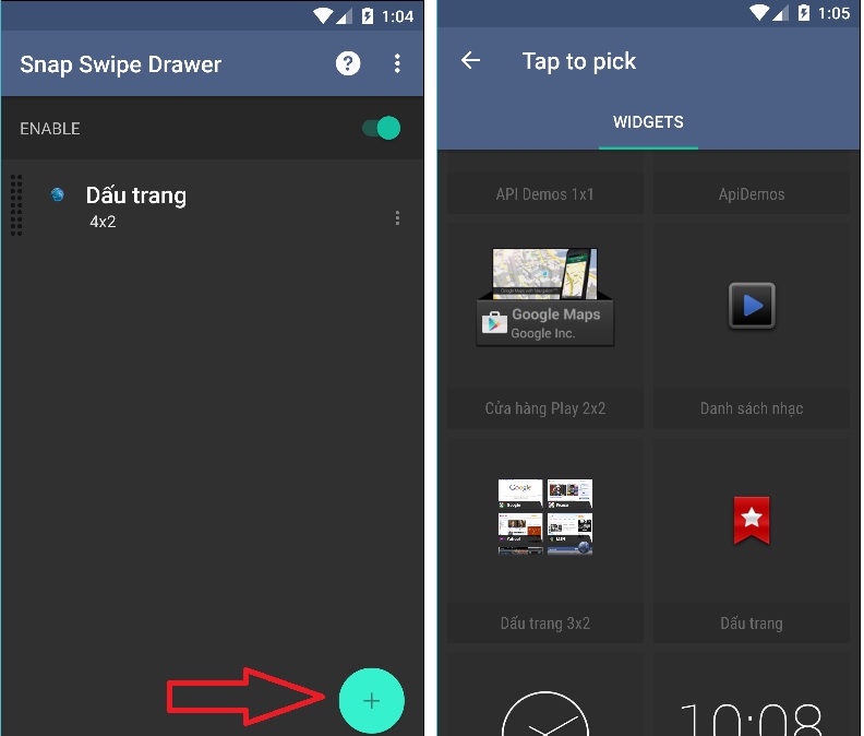 Snap Swipe Drawer: Công cụ giúp gôm các widget về chung 