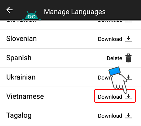 Chọn ngôn ngữ để Download