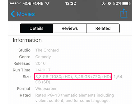 Xem thông tin phim Mẹo giải phóng bộ nhớ iPhone mà không cần xóa dữ liệu cá nhân > Xem thông tin phim
