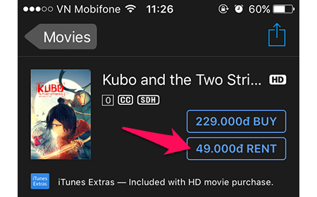 Chọn Rent Mẹo giải phóng bộ nhớ iPhone mà không cần xóa dữ liệu cá nhân > Chọn Rent