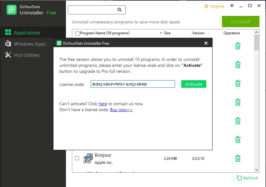 Miễn phí bản quyền 20 USD, công cụ gỡ bỏ phần mềm tận gốc DoYourData Uninstaller Pro