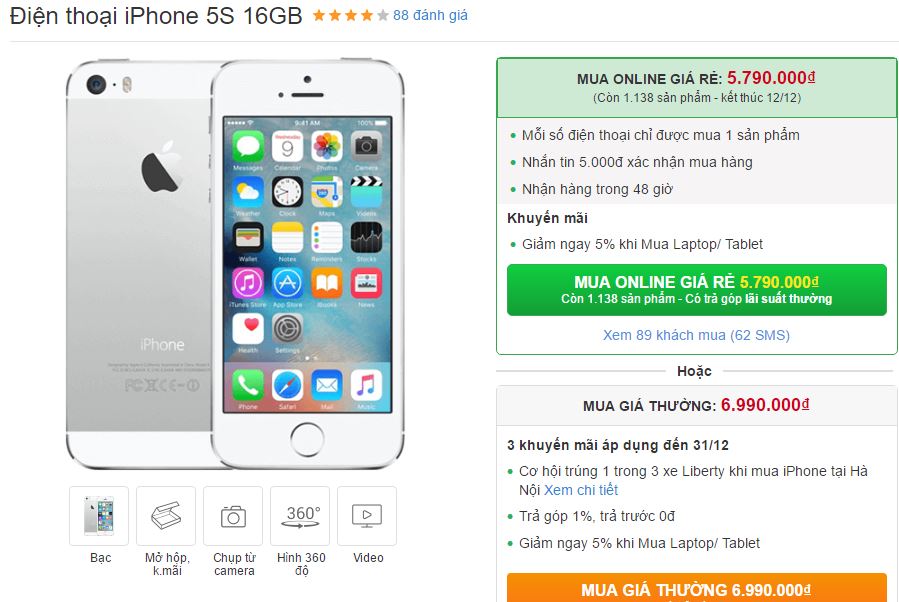 Liệu iPhone 5s có giảm sâu xuống dưới 5 triệu như iPhone 4s?