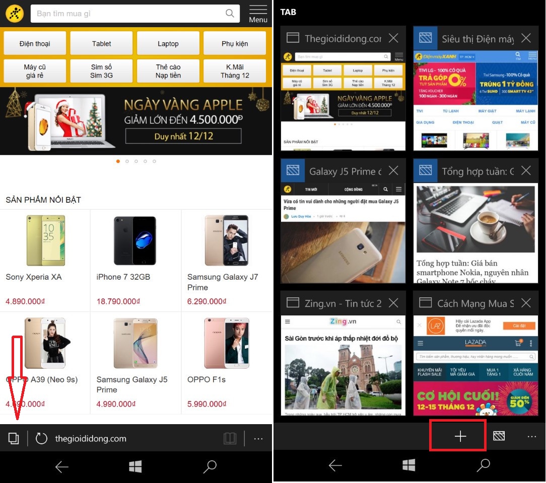 Duyệt nhiều trang web cùng một lúc Duyệt nhiều trang web cùng một lúc.