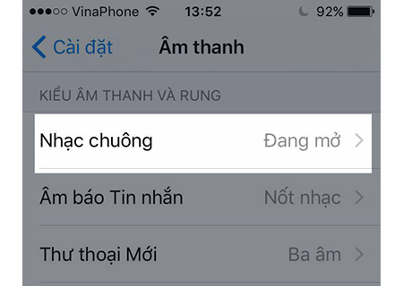 Chọn mục nhạc chuông