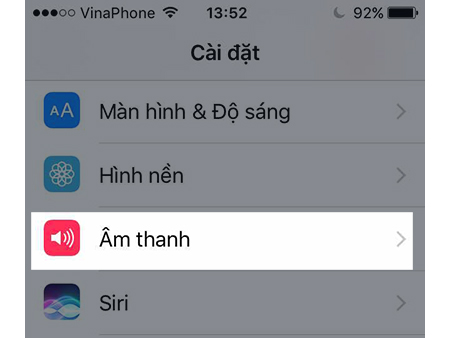 Chọn cài đặt - Âm thanh