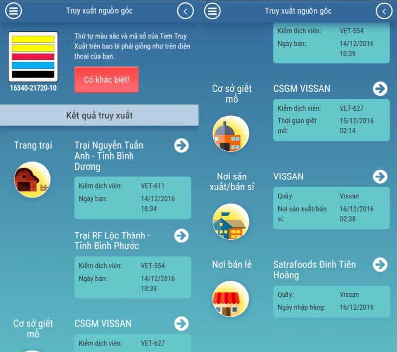 Giao diện Te-food trên Android