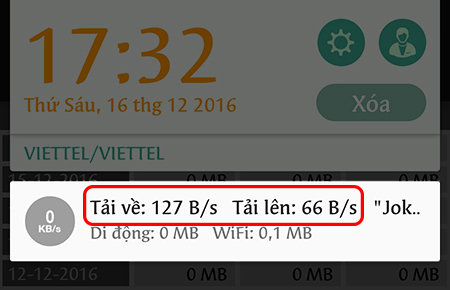 Tốc độ tải lên và tải xuống